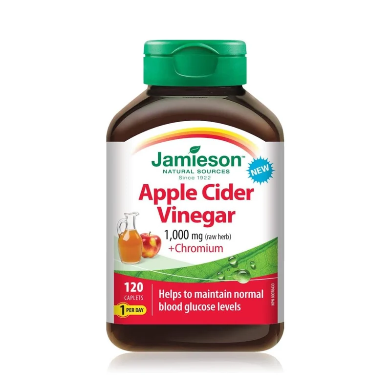 Jamieson - Apple Cider Vinegar 1000 mg + Chromium | 120 Caplets