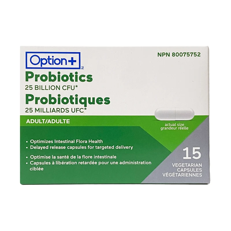 Option+ 25 Billion Probiotics | 15 Capsules