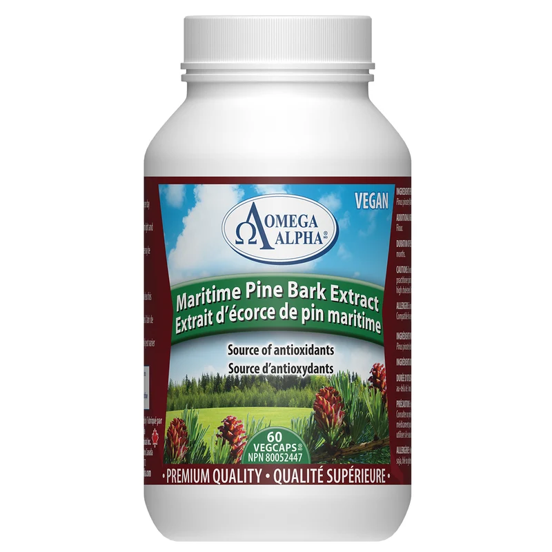 Omega Alpha - Maritime Pine Bark Extract - Source of Antioxidants | 60 VegCaps