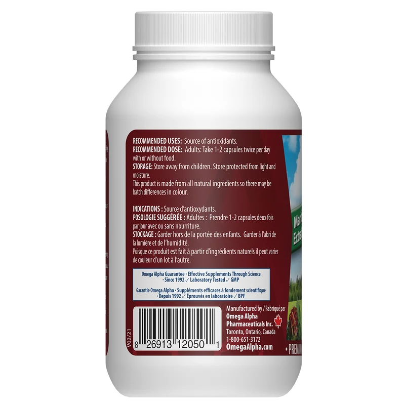 Omega Alpha - Maritime Pine Bark Extract - Source of Antioxidants | 60 VegCaps