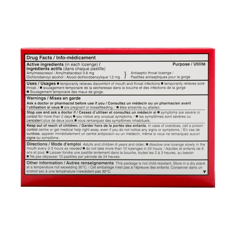 Option+ Antibacterial Throat Lozenges, Cherry | 16 Lozenges