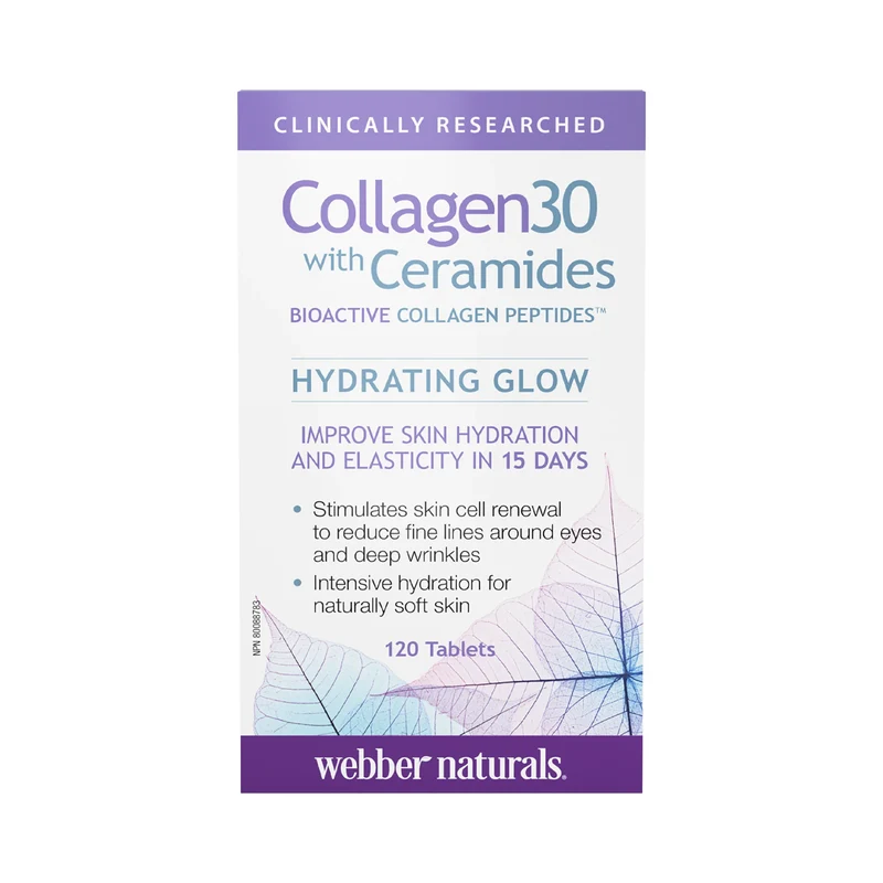 Webber Naturals - Collagen 30 with Ceramides Bioactive Collagen Peptides | 120 Tablets