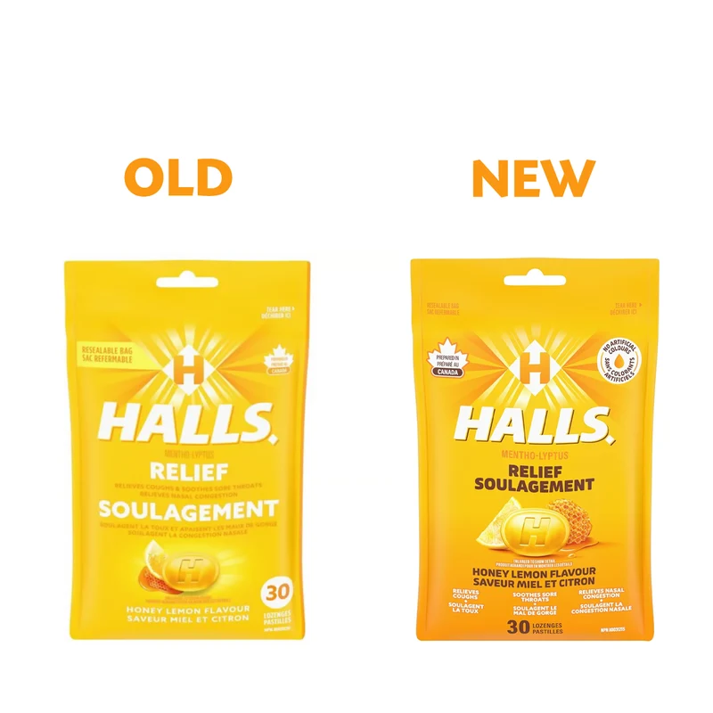 Halls - Relief Mentho-Lyptus Lozenges, Honey Lemon | 30 Lozenges