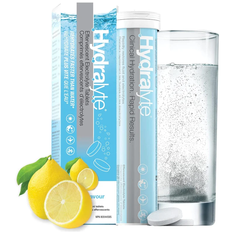 Hydralyte - Clinical Hydration Effervescent Electrolyte Tablets - Lemonade Flavour | 20 Tablets