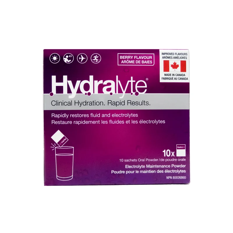 Hydralyte - Clinical Hydration Electrolyte Maintenance Powder - Berry Flavour | 10 x 4.9 g