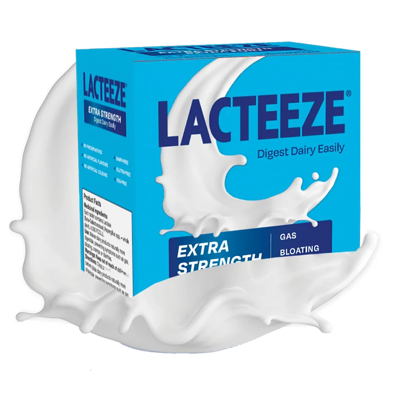 Lacteeze - Extra Strength Lactase Enzyme, Mint Flavour | 100 Chewable Tablets