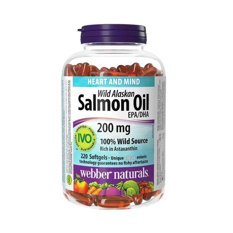 Webber Naturals - Wild Alaskan Salmon Oil 200 mg EPA/DHA 1000 mg | 120+60 Softgels