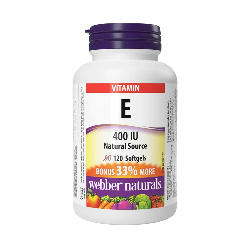 Webber Naturals - Vitamin E 400 IU | BONUS 90+30 Softgels
