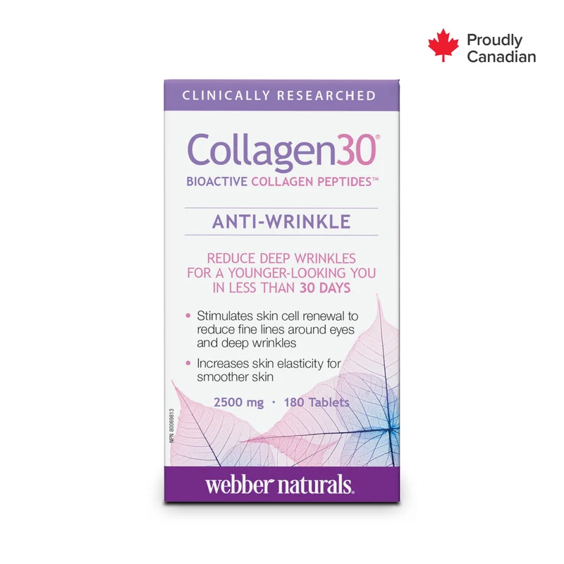 Webber Naturals - Collagen30 Bioactive Collagen Peptides Anti-Wrinkle | 180 Tablets