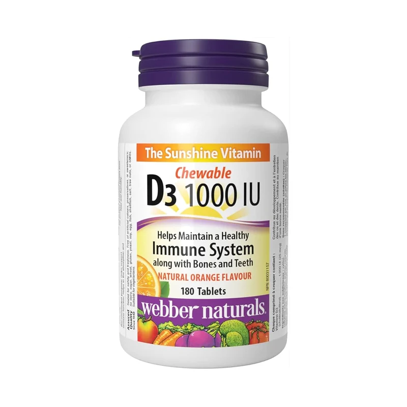 Webber Naturals - D3 1000 IU Chewable | 180 Chewable Tablets