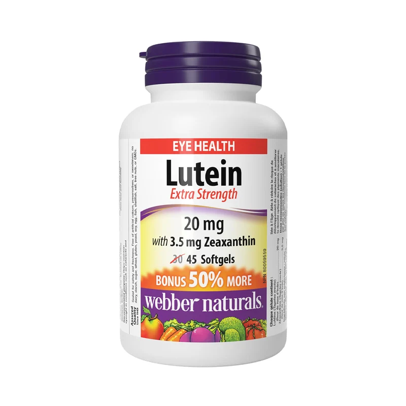 Webber Naturals - Lutein 20mg With 3.5mg Zeaxanthin | 45 Softgels