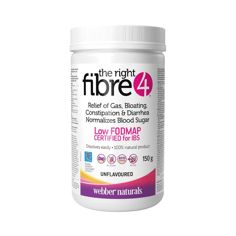 Webber Naturals Fiber 4 for Intestinal Discomfort - Unflavoured | 150 g
