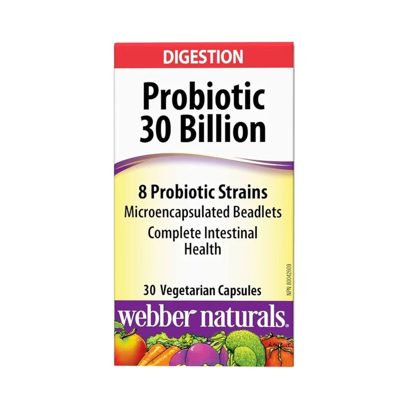 Webber Naturals - Digestion Probiotic 30 Billion | 30 Vegetarian Capsules
