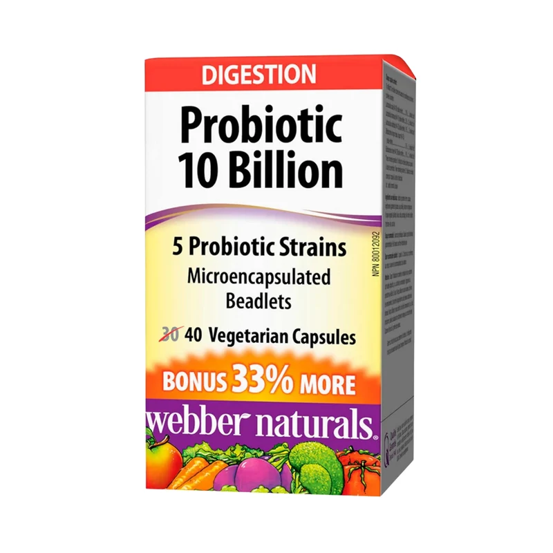 Webber Naturals - Probiotic 10 Billion | 40 Vegetarian Capsules