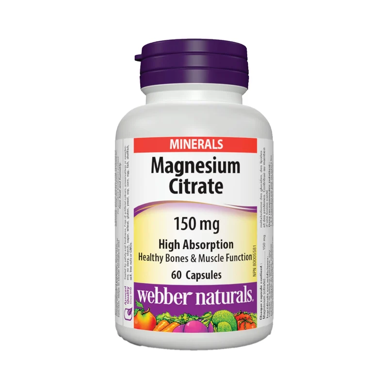 Webber Naturals - Magnesium Citrate High Absorption 150 mg | 60 Capsules