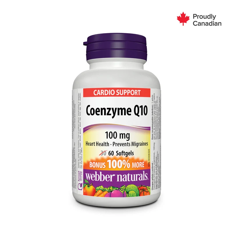 Webber Naturals - Coenzyme Q10 100 mg | BONUS 30+30 Softgels