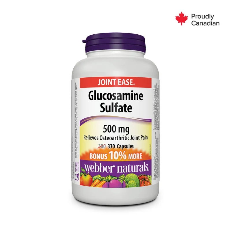 Webber Naturals - Glucosamine Sulfate 500 mg | BONUS 300+30 Capsules