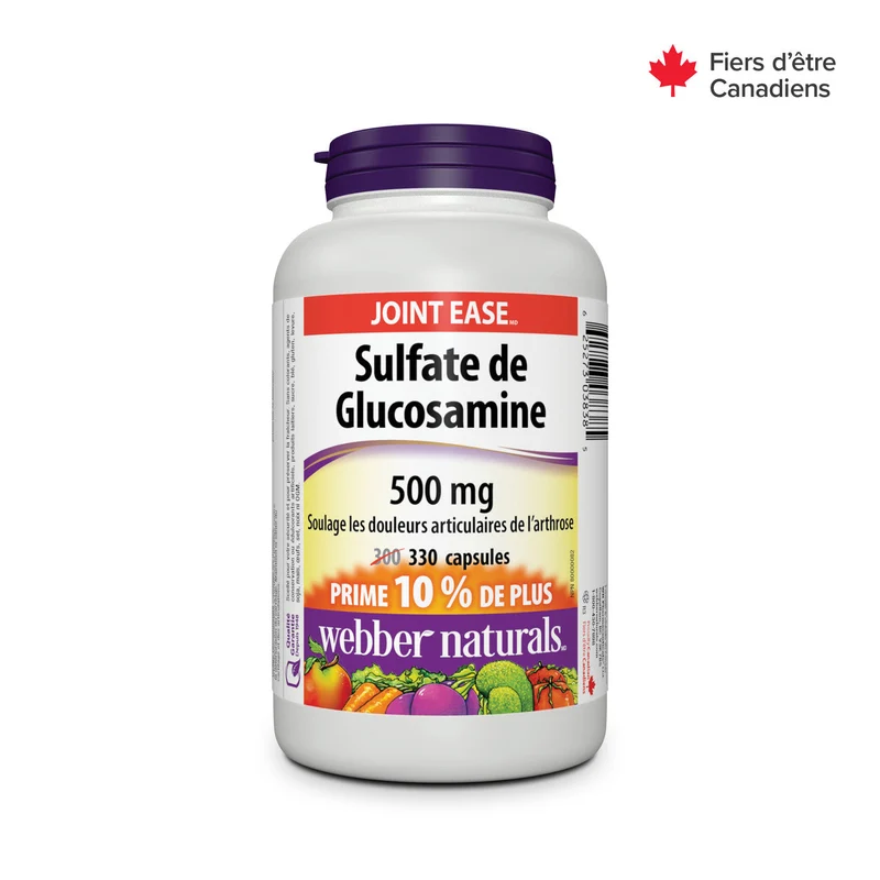 Webber Naturals - Glucosamine Sulfate 500 mg | BONUS 300+30 Capsules