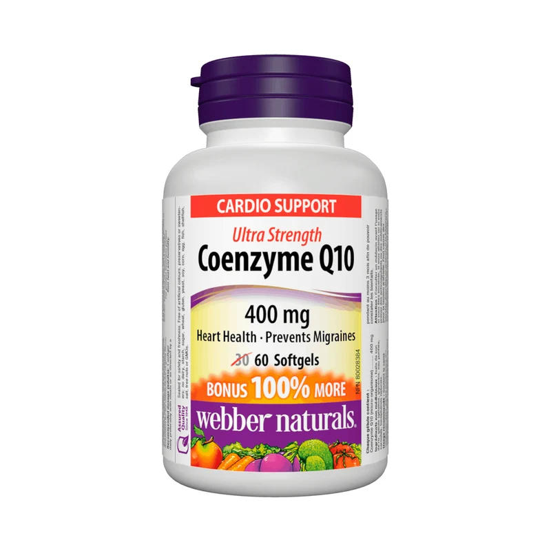 Webber Naturals - Ultra Strength Coenzyme Q10 400 mg | BONUS 30+30 Softgels