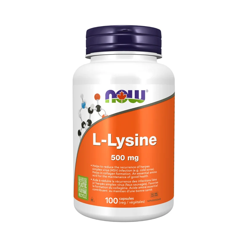 NOW - L-Lysine 500 mg | 100 Veg Capsules