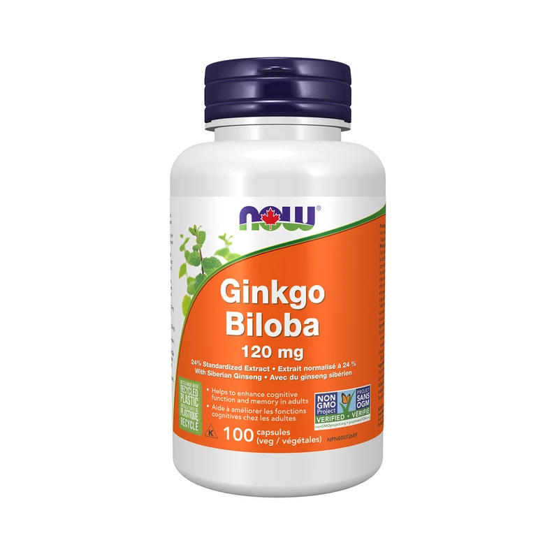 NOW - Ginkgo Biloba 120 mg | 100 Veg Capsules