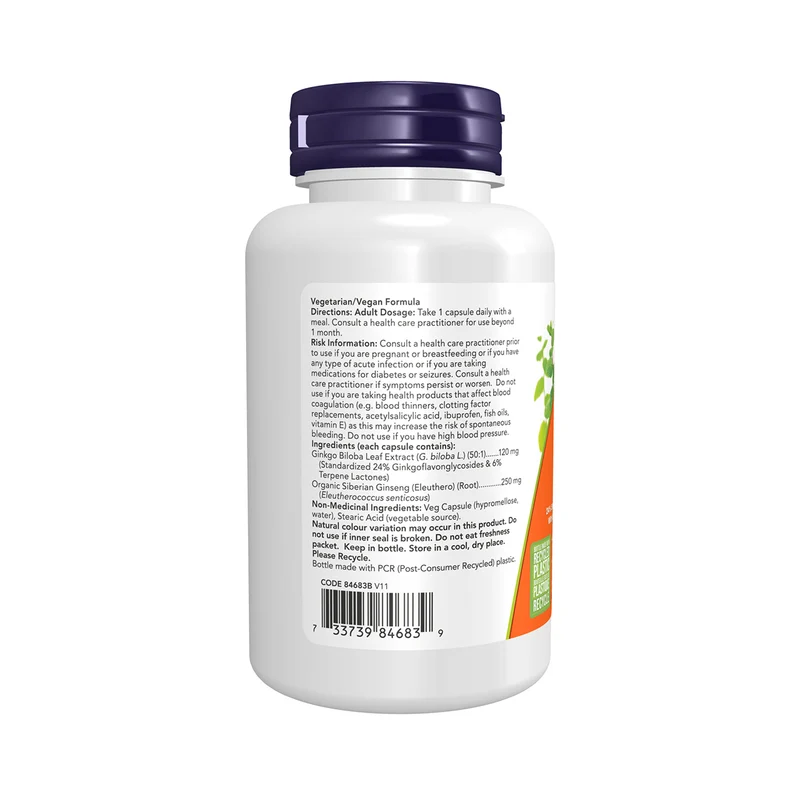 NOW - Ginkgo Biloba 120 mg | 100 Veg Capsules