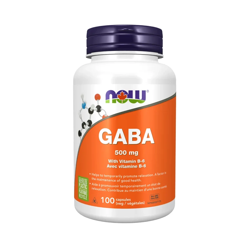 NOW - GABA 500 mg with Vitamin B6 | 100 Veg Caps