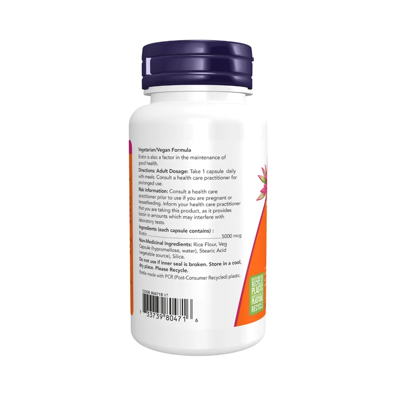 NOW - Biotin 5000 mcg | 60 Veg Capsules