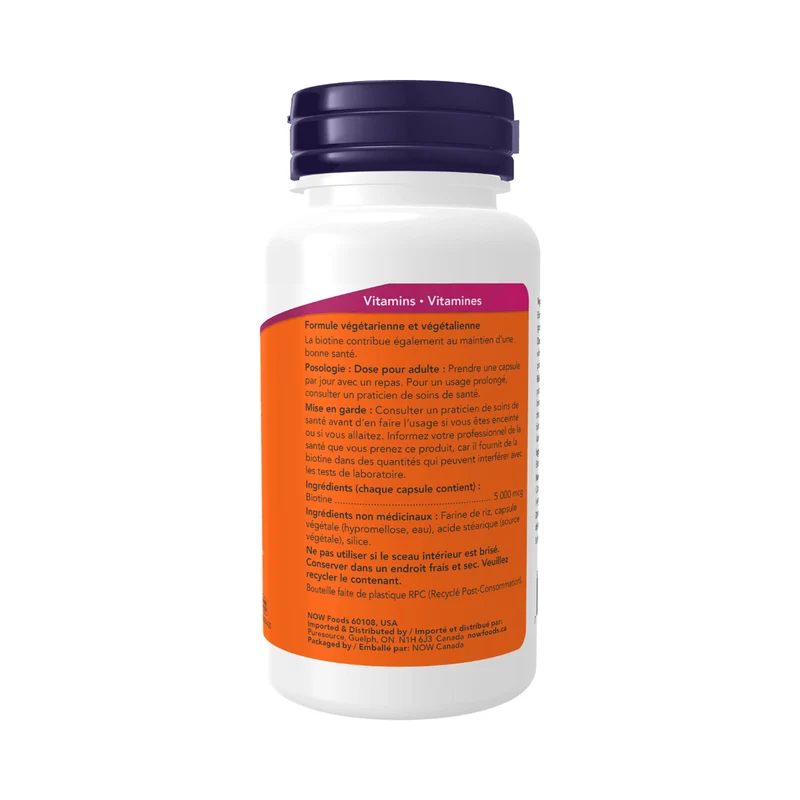 NOW - Biotin 5000 mcg | 60 Veg Capsules