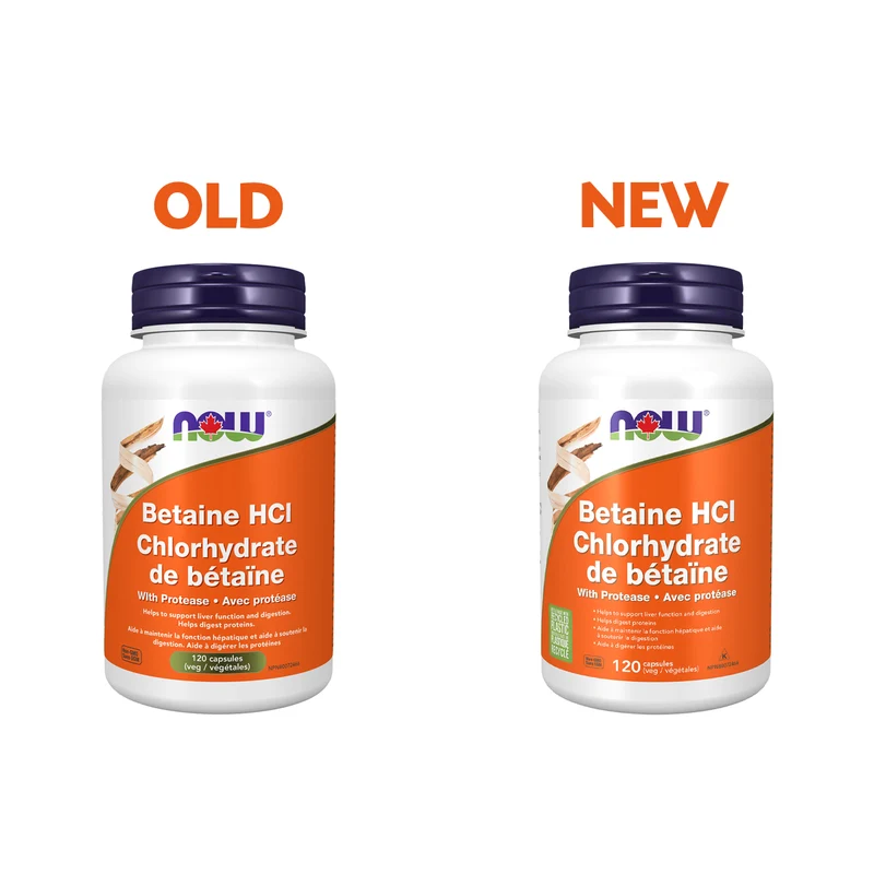 NOW - Betaine HCl with Protease | 120 Veg Capsules