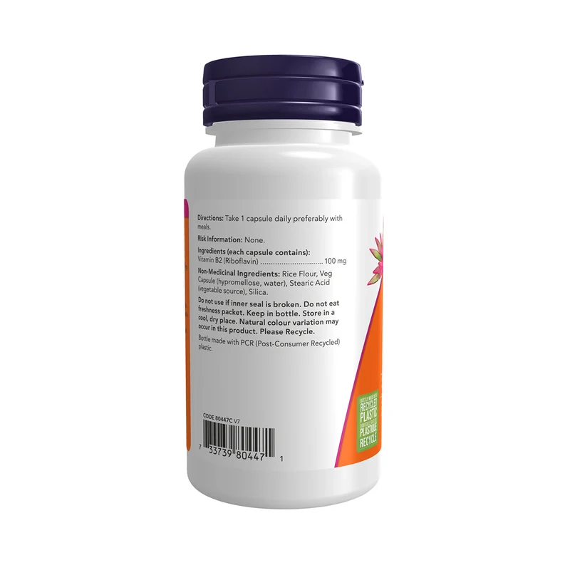 NOW - Vitamin B2 100 mg | 100 Veg Capsules