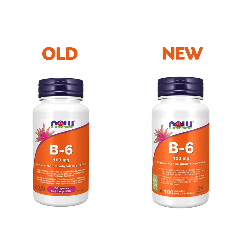 NOW - Vitamin B6 100 mg | 100 Veg Capsules