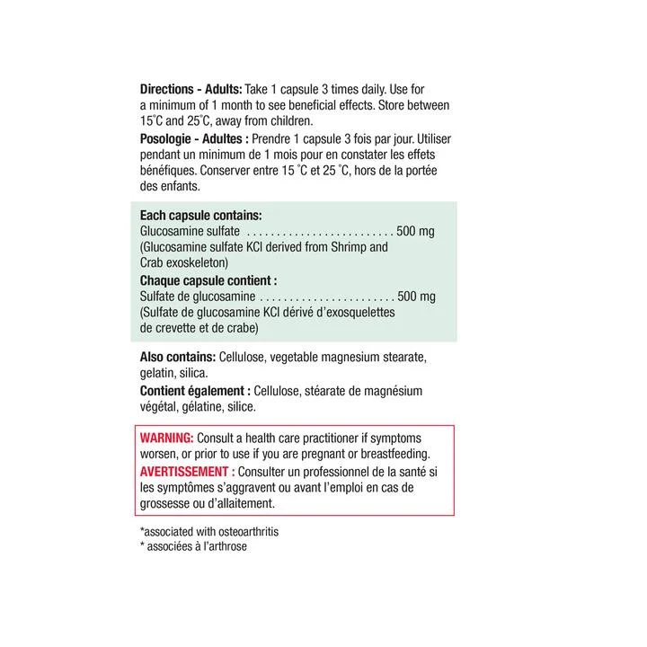 Jamieson - Glucosamine 500 mg | 360 Capsules