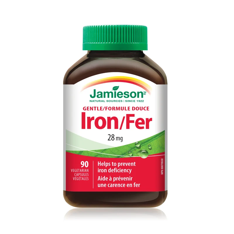 Jamieson - Gentle Iron 28 mg | 90 Vegetarian Capsules