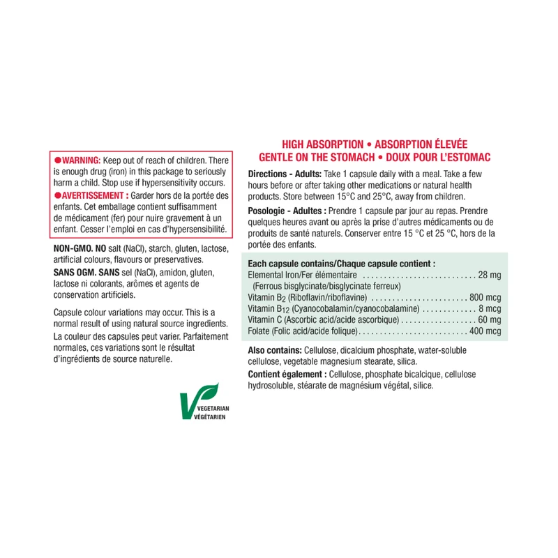Jamieson - Gentle Iron 28 mg | 90 Vegetarian Capsules