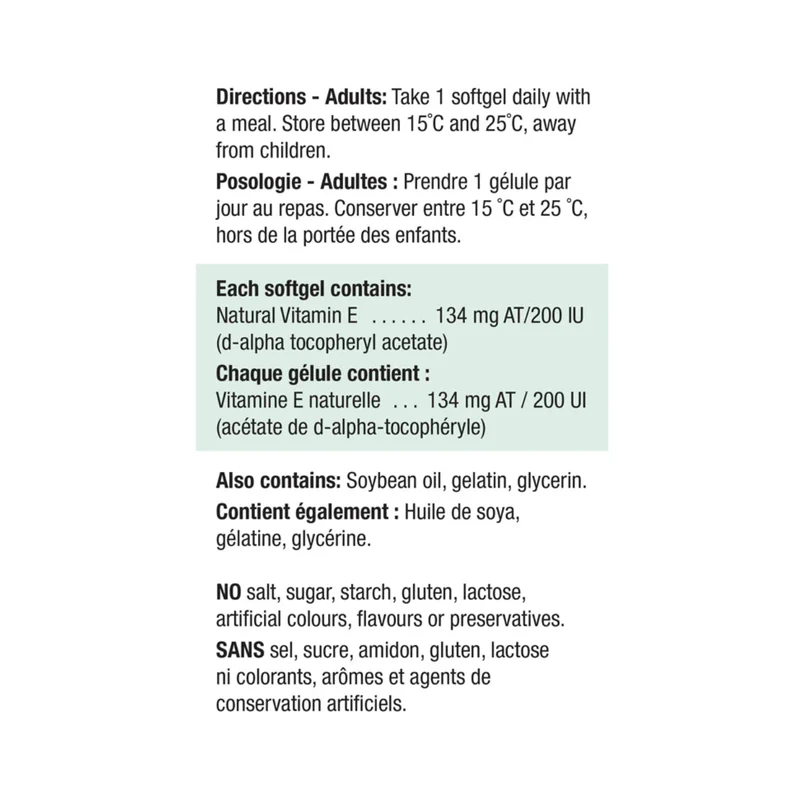 Jamieson Vitamin E, 200 IU | 100 Softgels