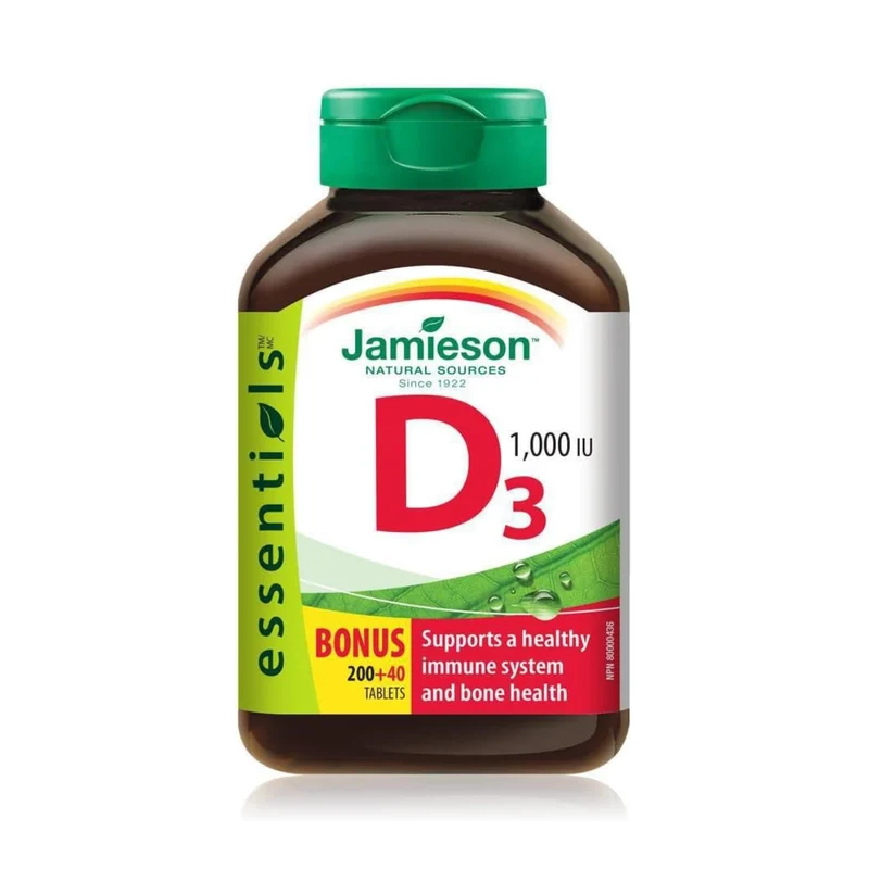 Jamieson - Vitamin D3, 1000 IU | 200 + 40 Tablets