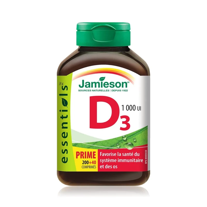 Jamieson - Vitamin D3, 1000 IU | 200 + 40 Tablets