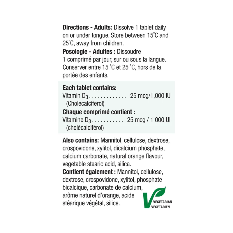 Jamieson - Vitamin D3, 1000 IU | 150 Sublingual Tablets
