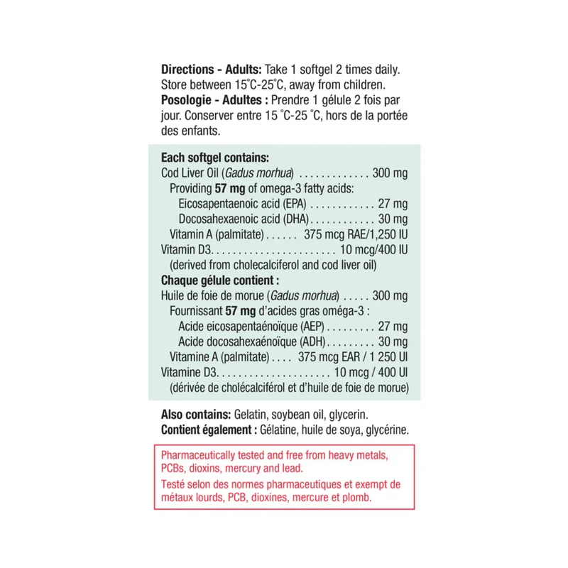 Jamieson - Cod Liver Oil | 100 Softgels