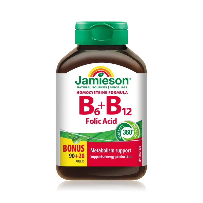 Jamieson - Vitamin B6 & B12 with Folic Acid | 110 Tablets