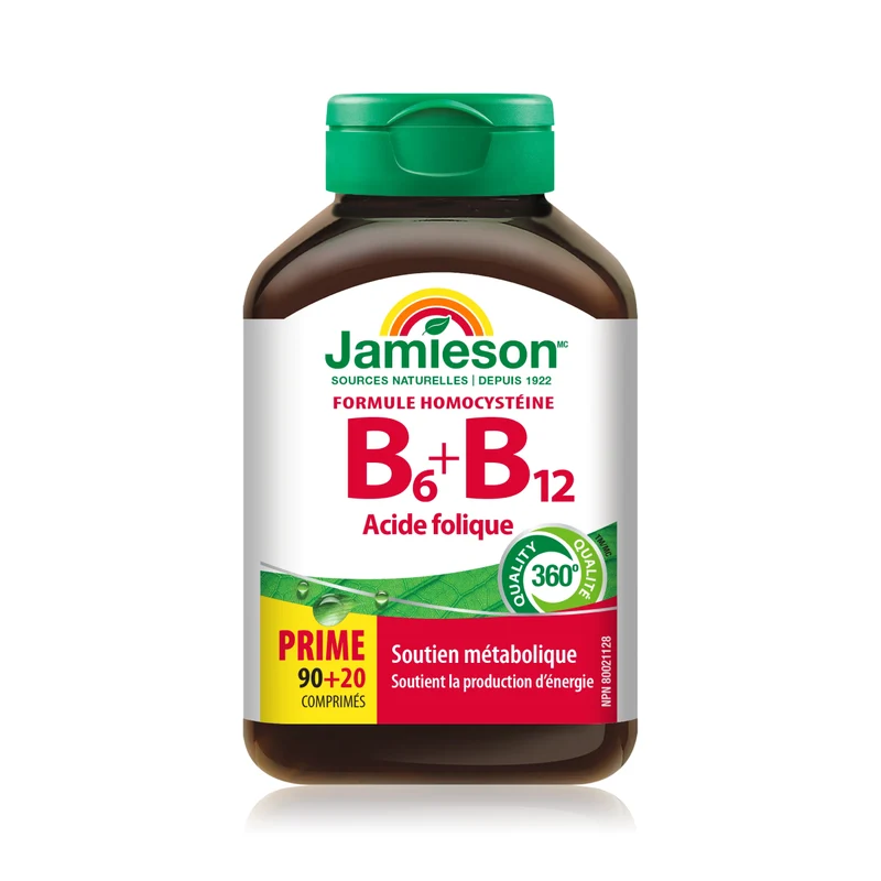 Jamieson - Vitamin B6 & B12 with Folic Acid | 110 Tablets