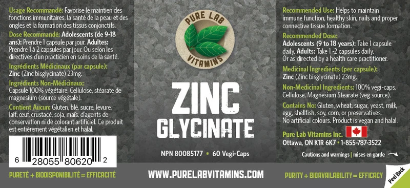 Pure Lab - Zinc Glycinate | 60 Capsules*