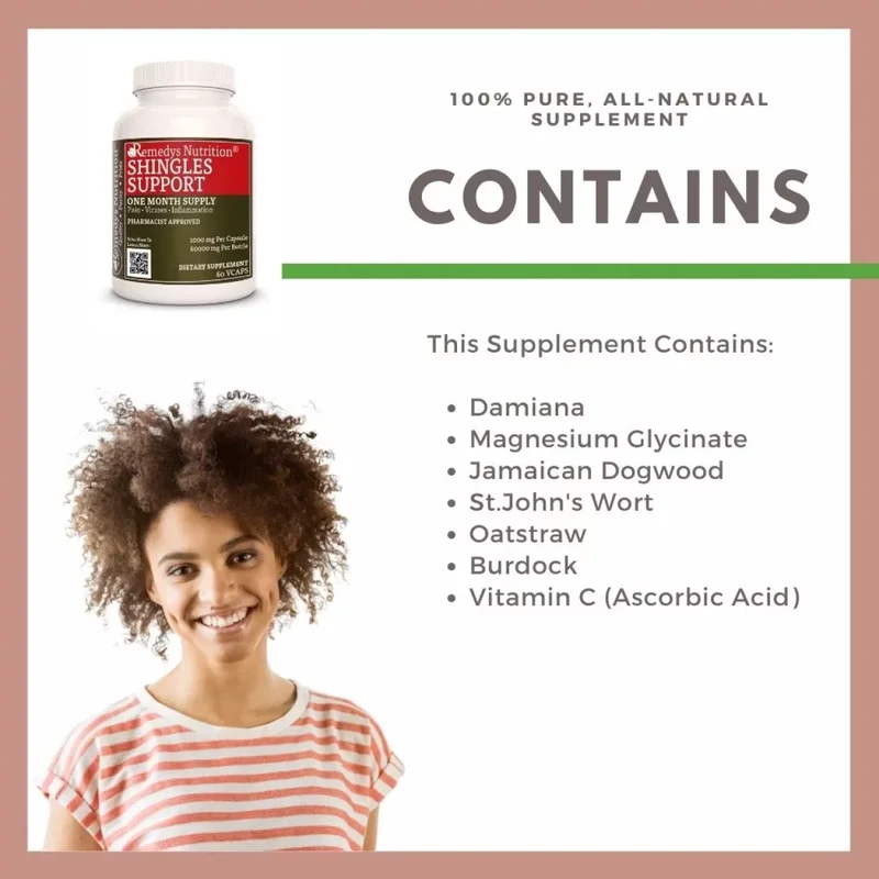 Shingles Support™ Vitamines pour le zona 1000 mg 60 capsules végétaliennes