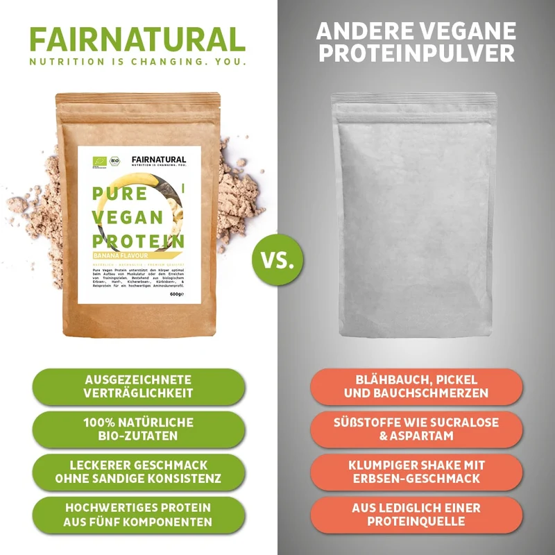 Poudre de protéine végétalienne bio banane sans soja