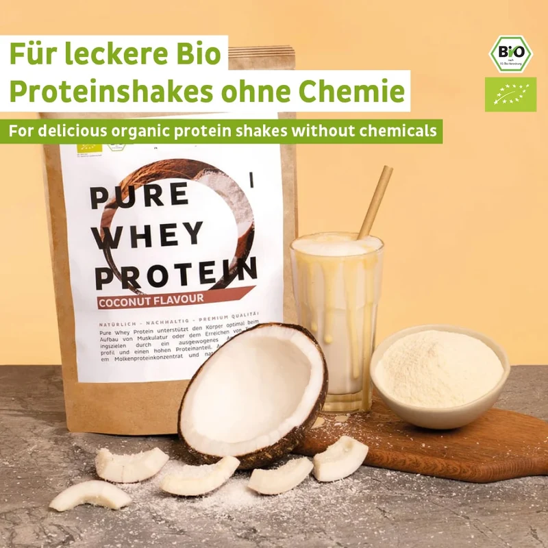 Poudre de protéine de lactosérum bio coco