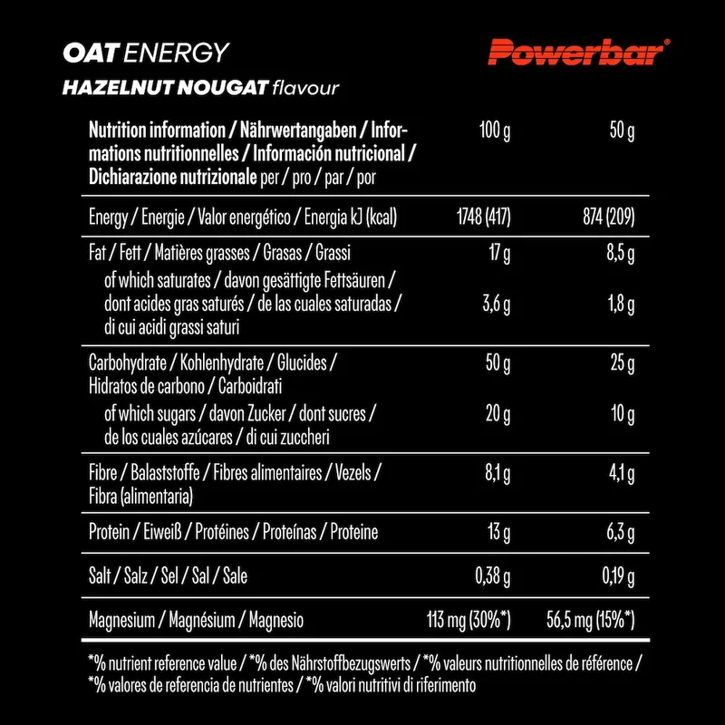Barres énergétiques OAT Energy Powerbar