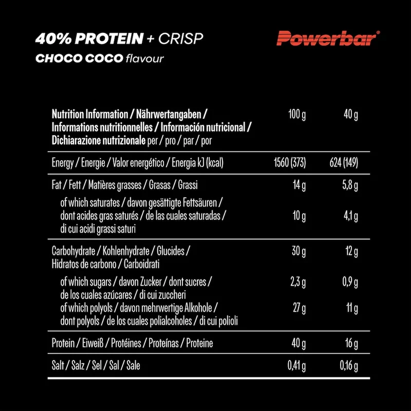 Barres protéinées 40% Crisp Powerbar