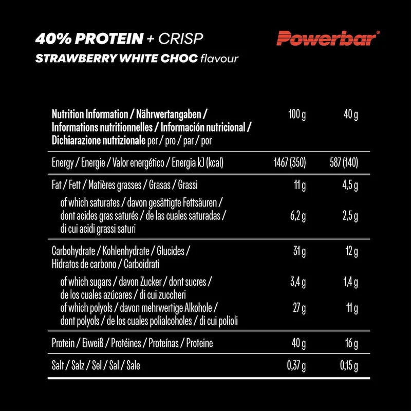 Barres protéinées 40% Crisp Powerbar
