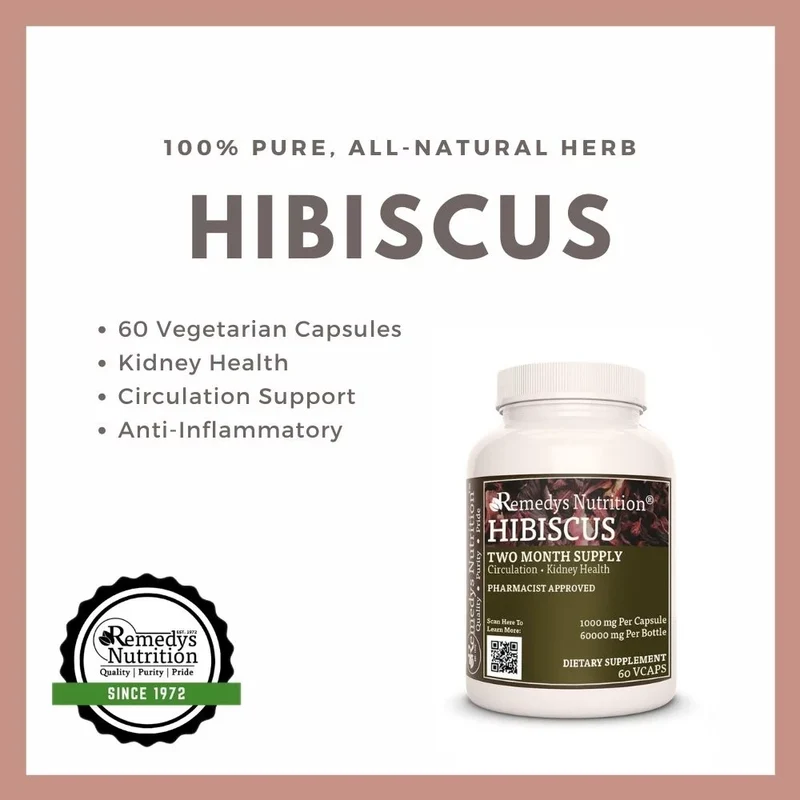 Hibiscus 1000 mg, 60 gélules végétaliennes